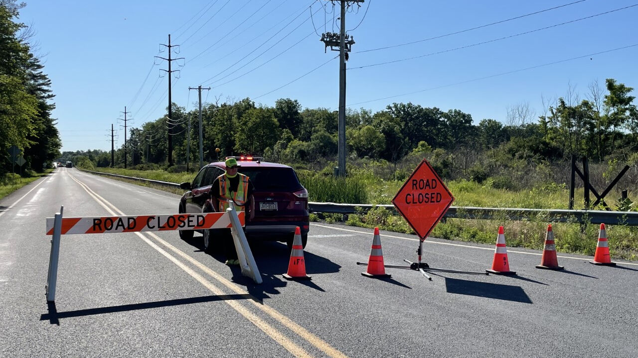 Police scene road closed Pumping Station Road Richland Township